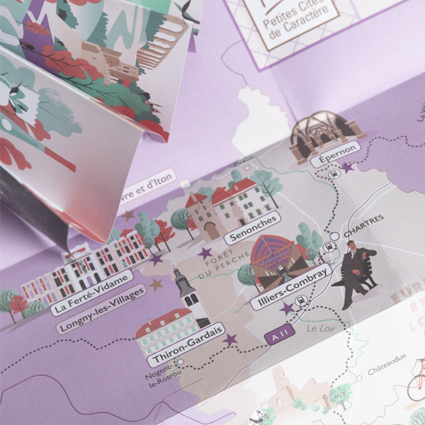 Illustrations de Marcel Proust, du Château de sénonches, de l'Abbaye Royale de Thiron Gardais, les Pressoirs d'Epernon, la voute lambrissée peinte d'Illiers Combray